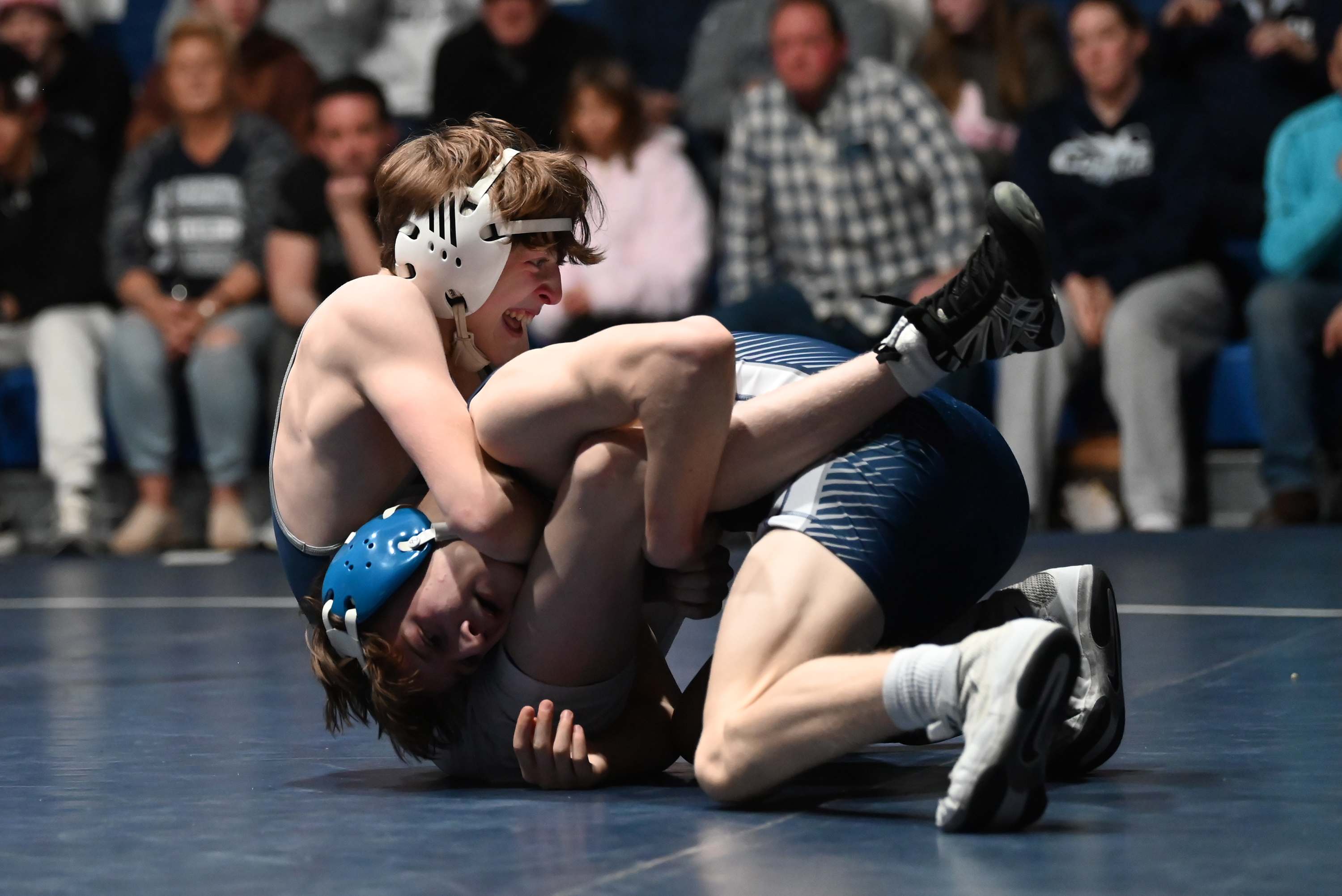 West Scranton’s Jullian LaGier, left, and Abington Heights’ Lucas Kareha...