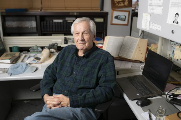 WNEP TV's Mike Stevens at his desk at the news station in Moosic on Oct. 26, 2022. (TIMES-TRIBUNE / FILE PHOTO)