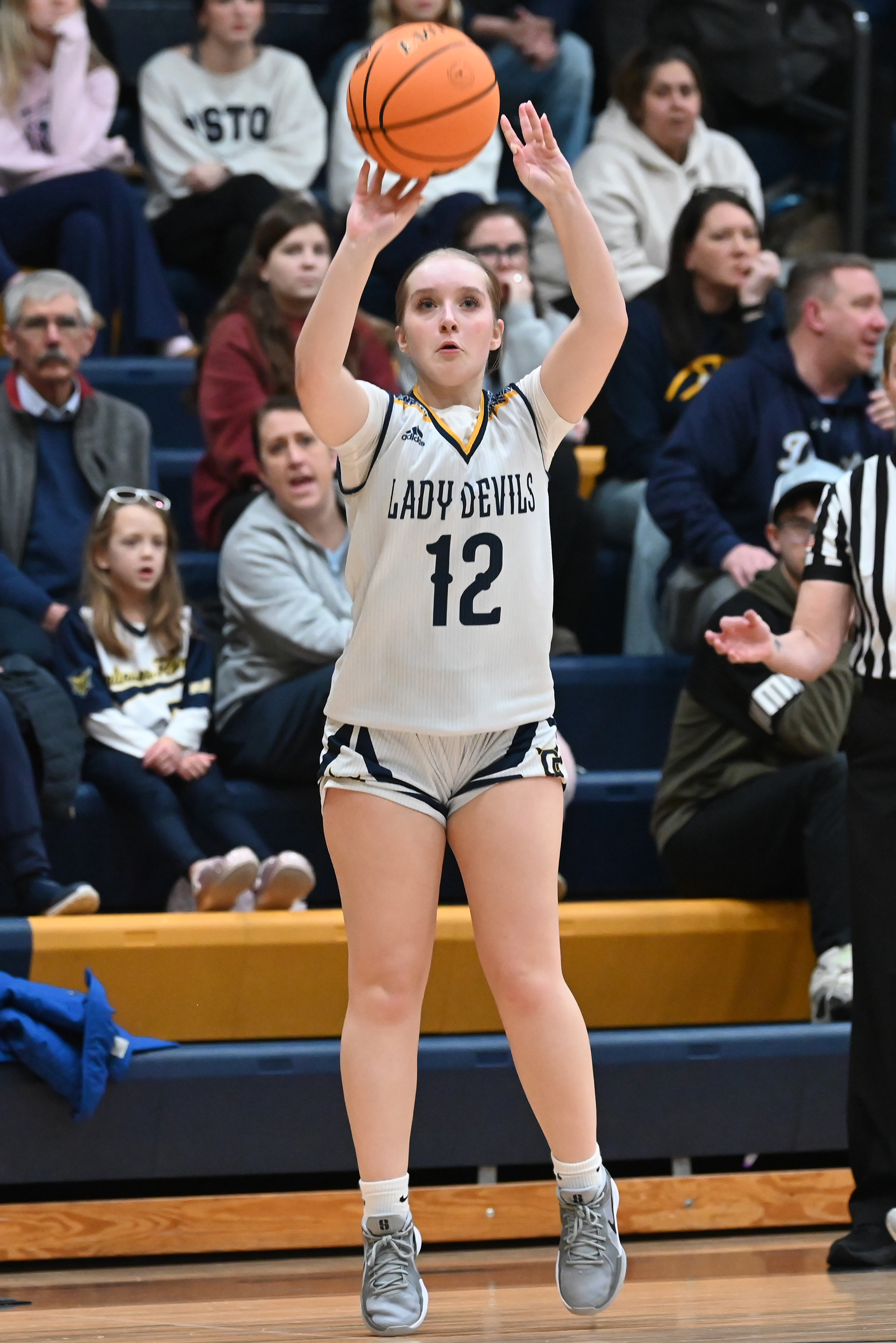 Old Forge’s Mikaela Lohman shoots against Riverside during the basketball...