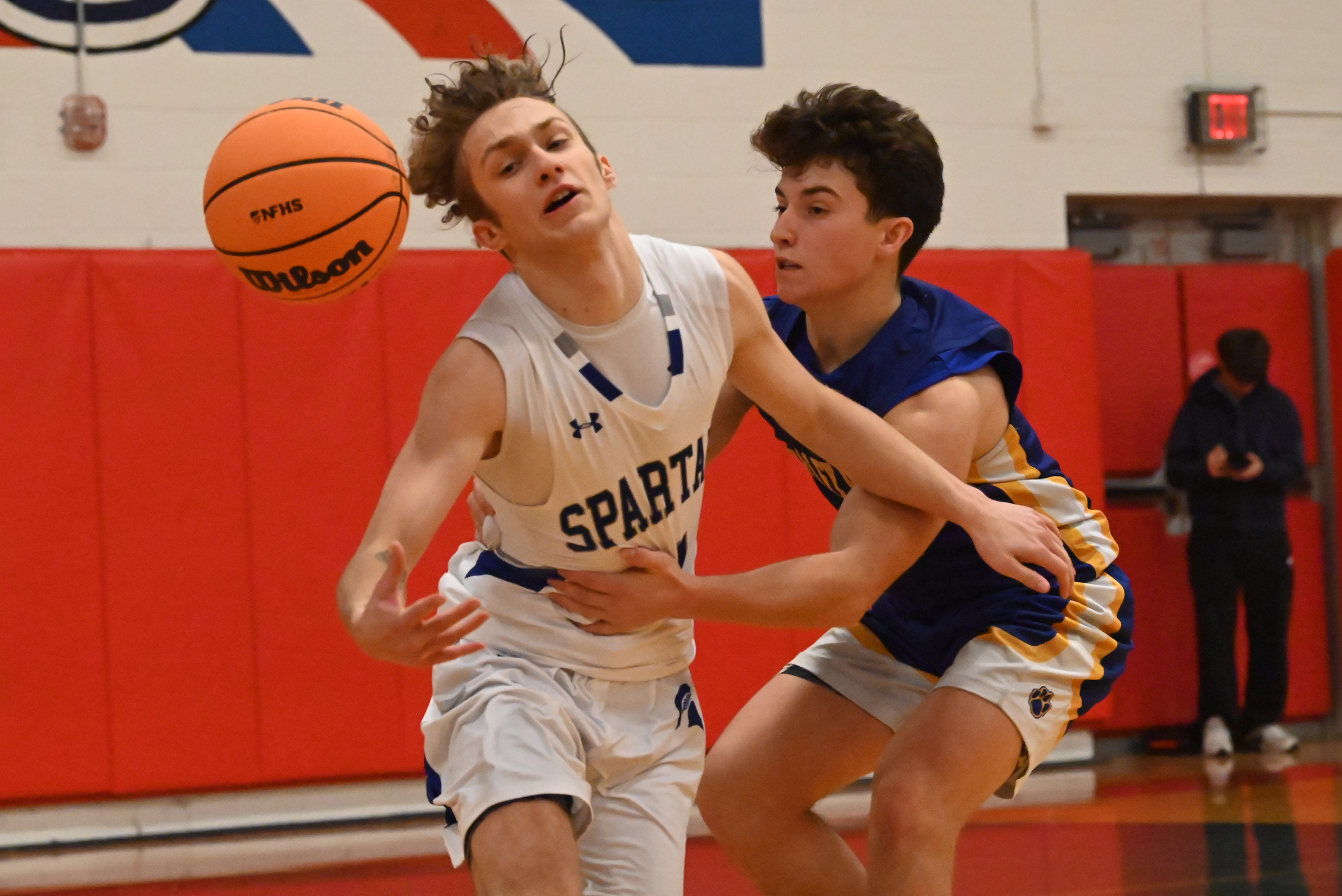 Valley View’s Aiden Plotkin knocks the ball from Mid Valley’s...