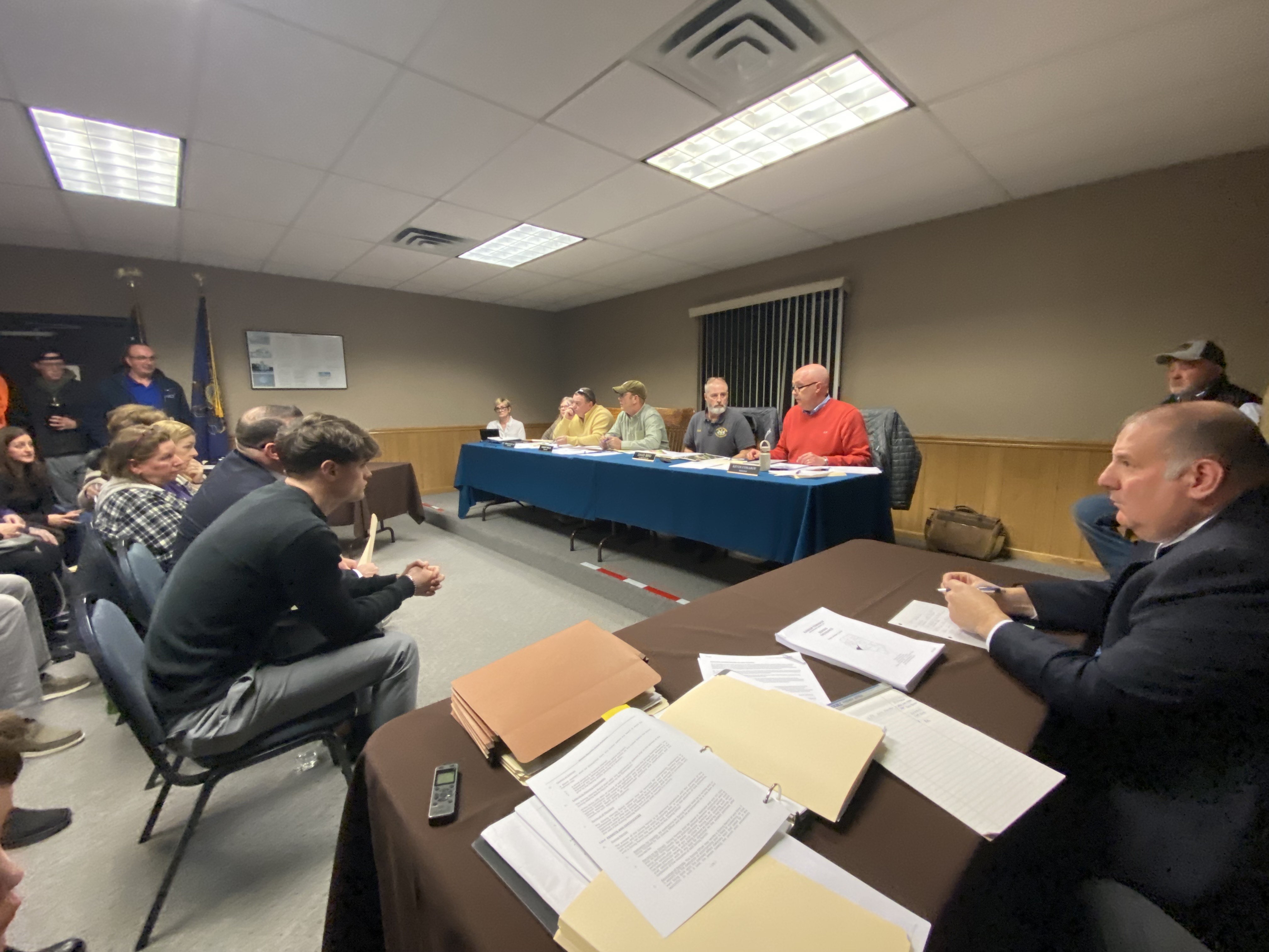Members of the Ransom Twp. Board of Supervisors meet during...