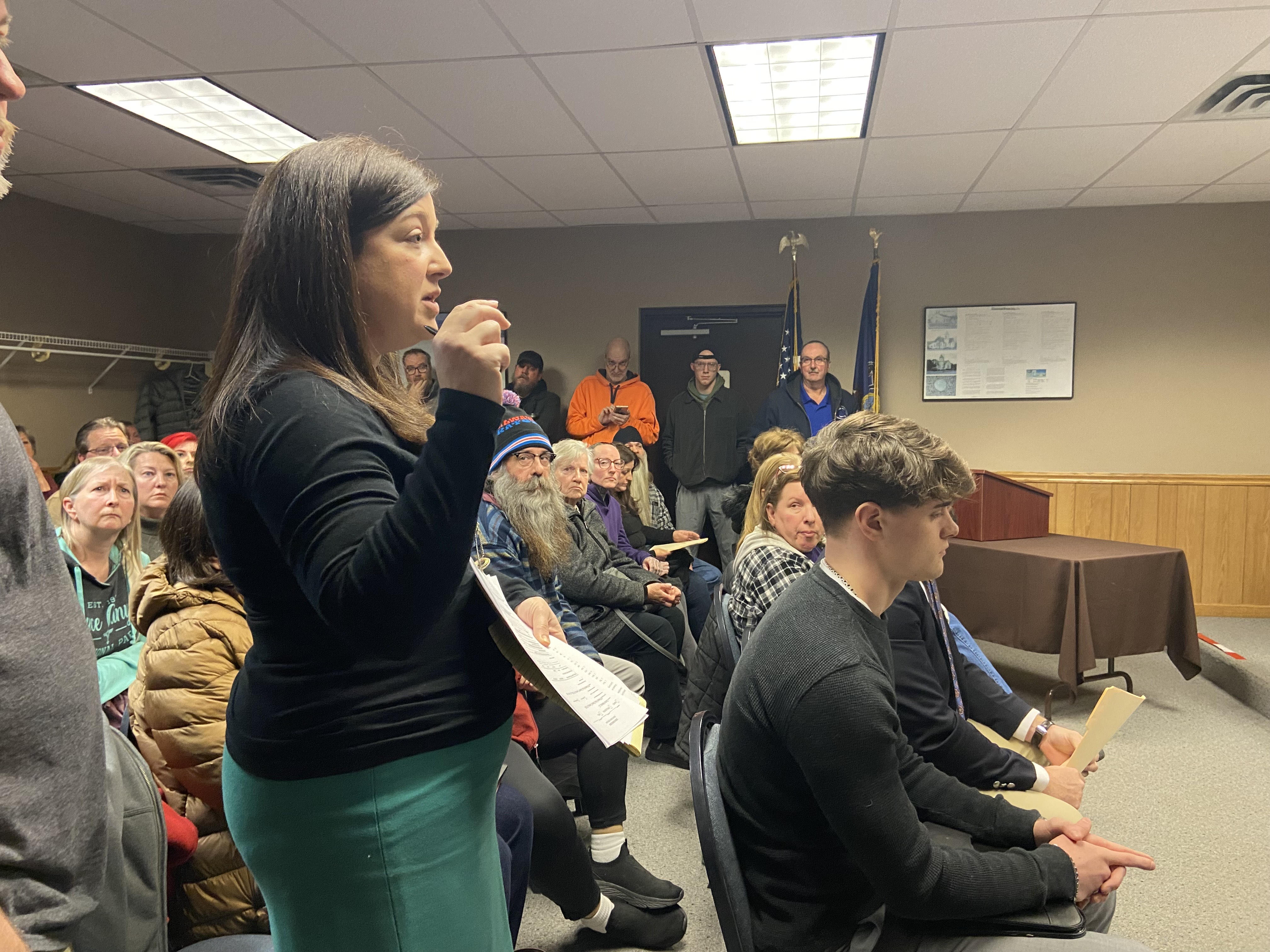 Scranton resident Laura McGarry speaks during a Ransom Twp. supervisors...