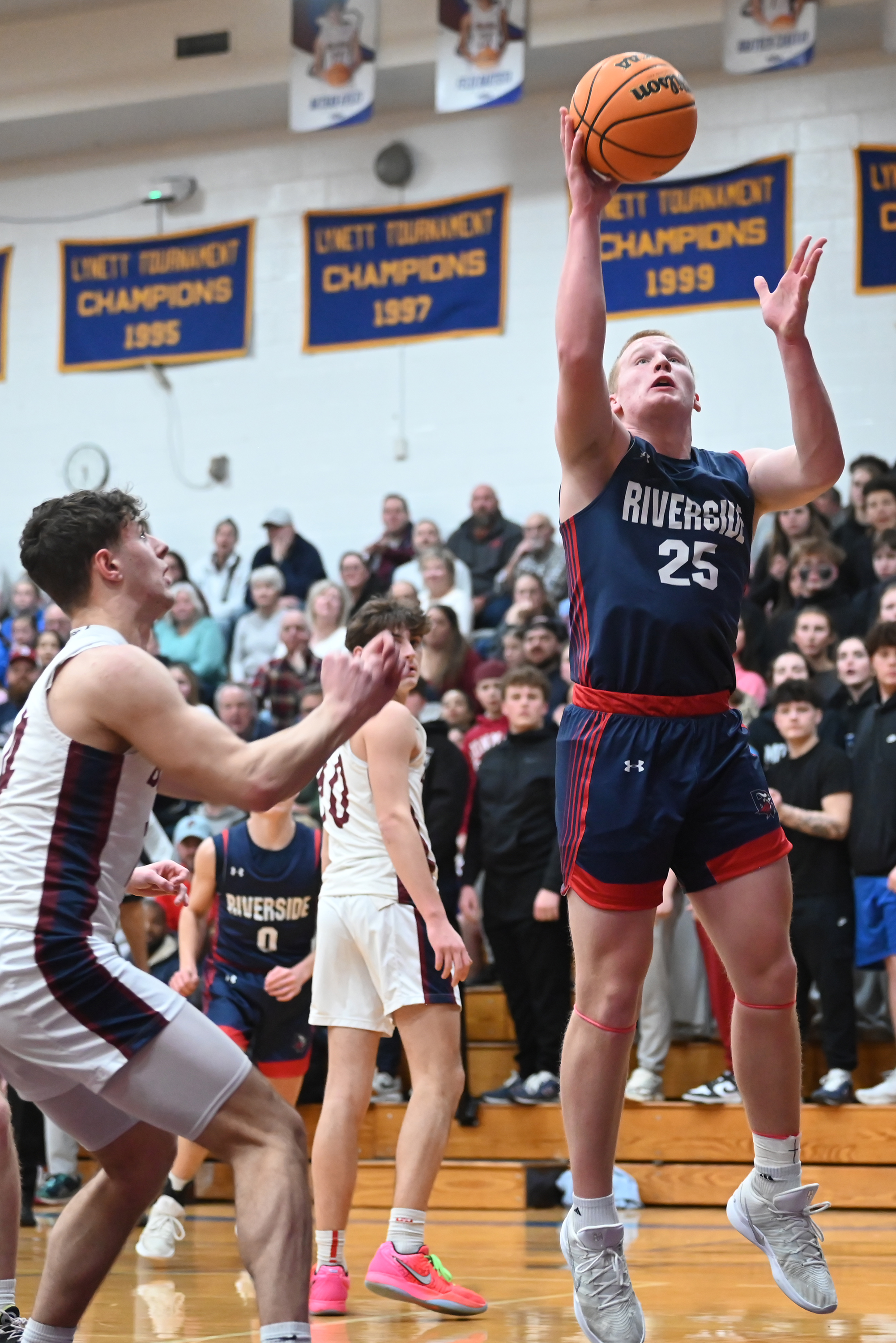 Riverside’s Jared Jackson goes up for a shot during the...