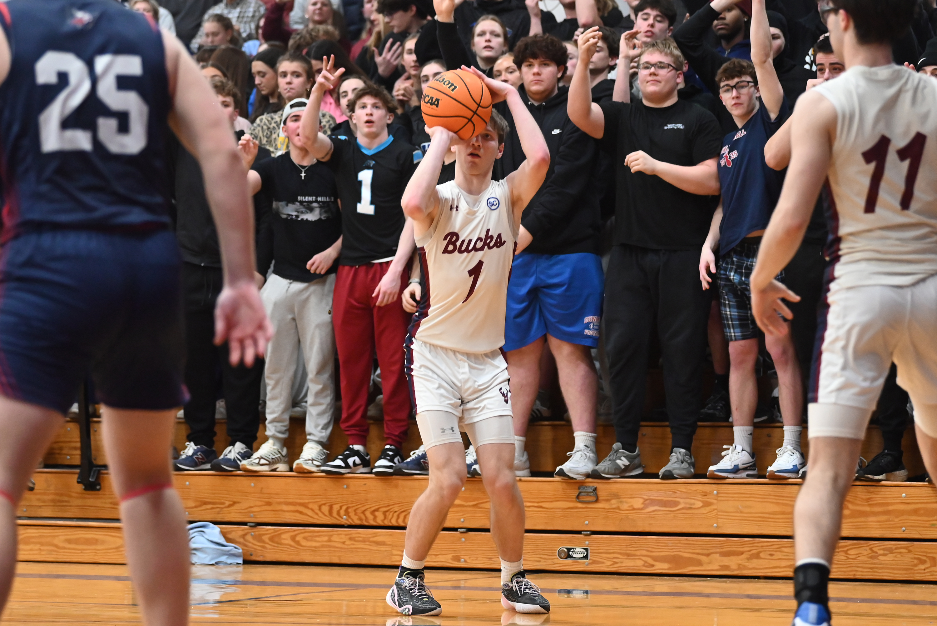 Dunmore’s Brayden Canavan takes a shot against Riverside during the...