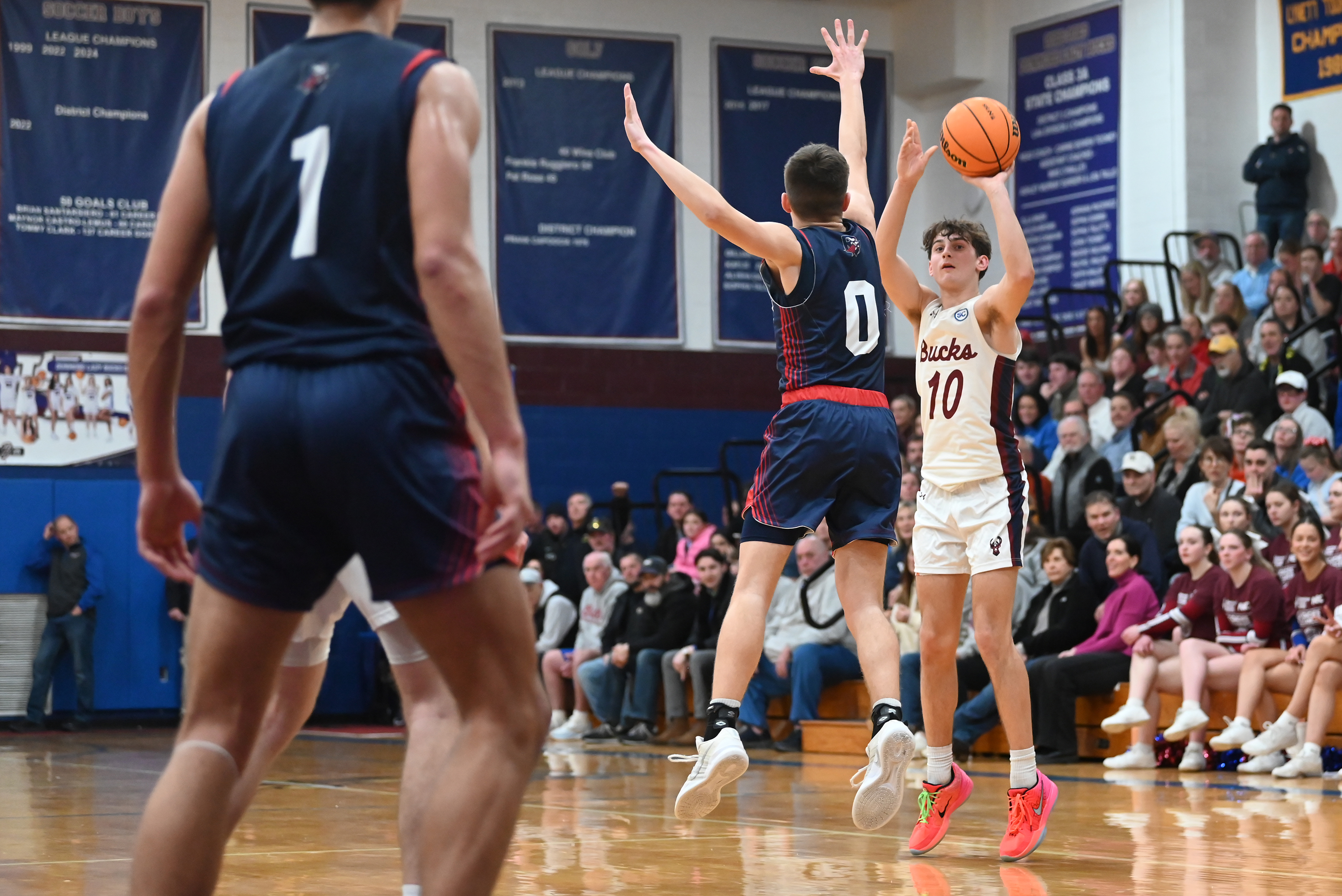 Riverside’s Mikey Schimelfenig defends Dunmore’s Carter Sload during the game...