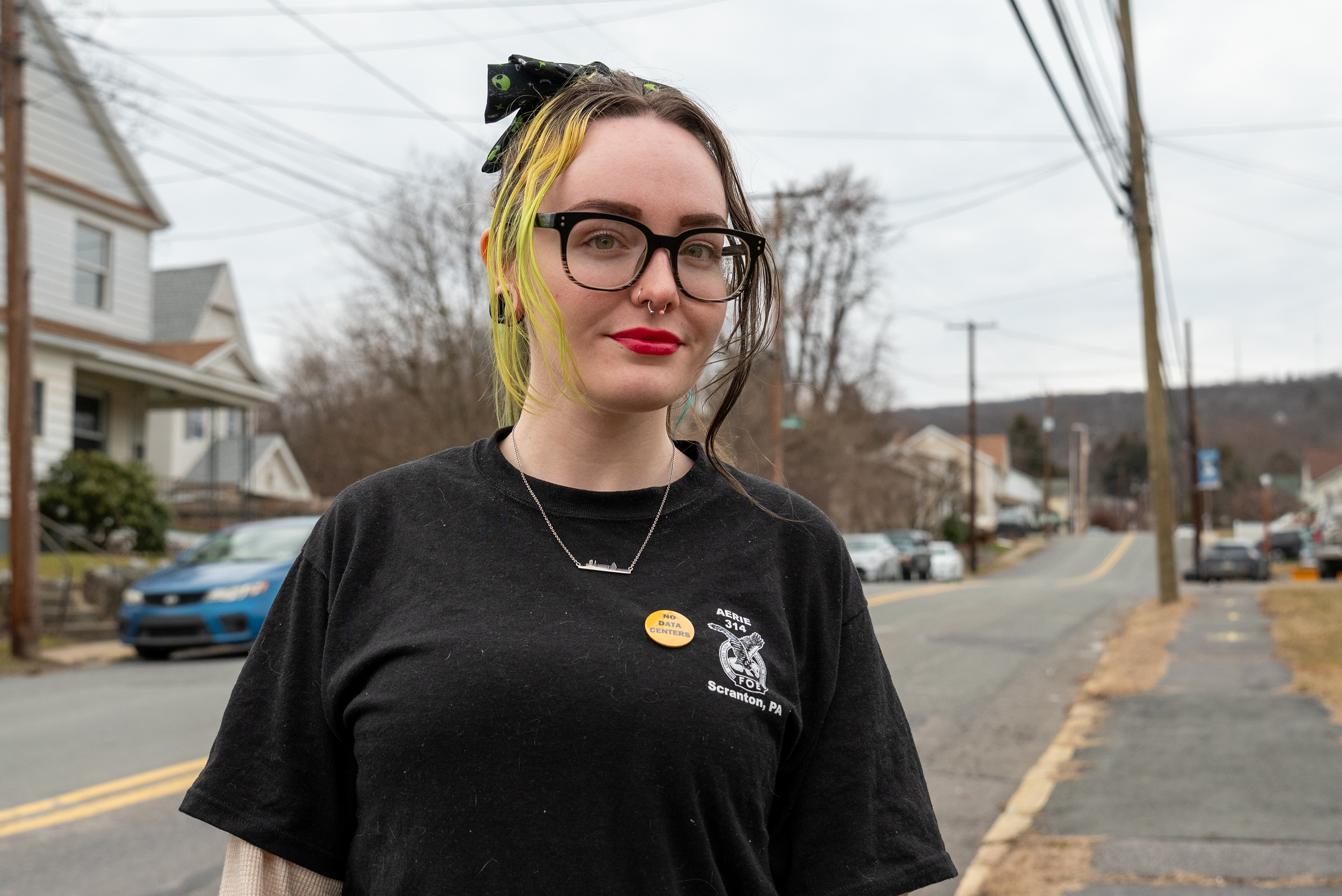 Keyser Valley resident Hayley Schaffer stands on the sidewalk outside...