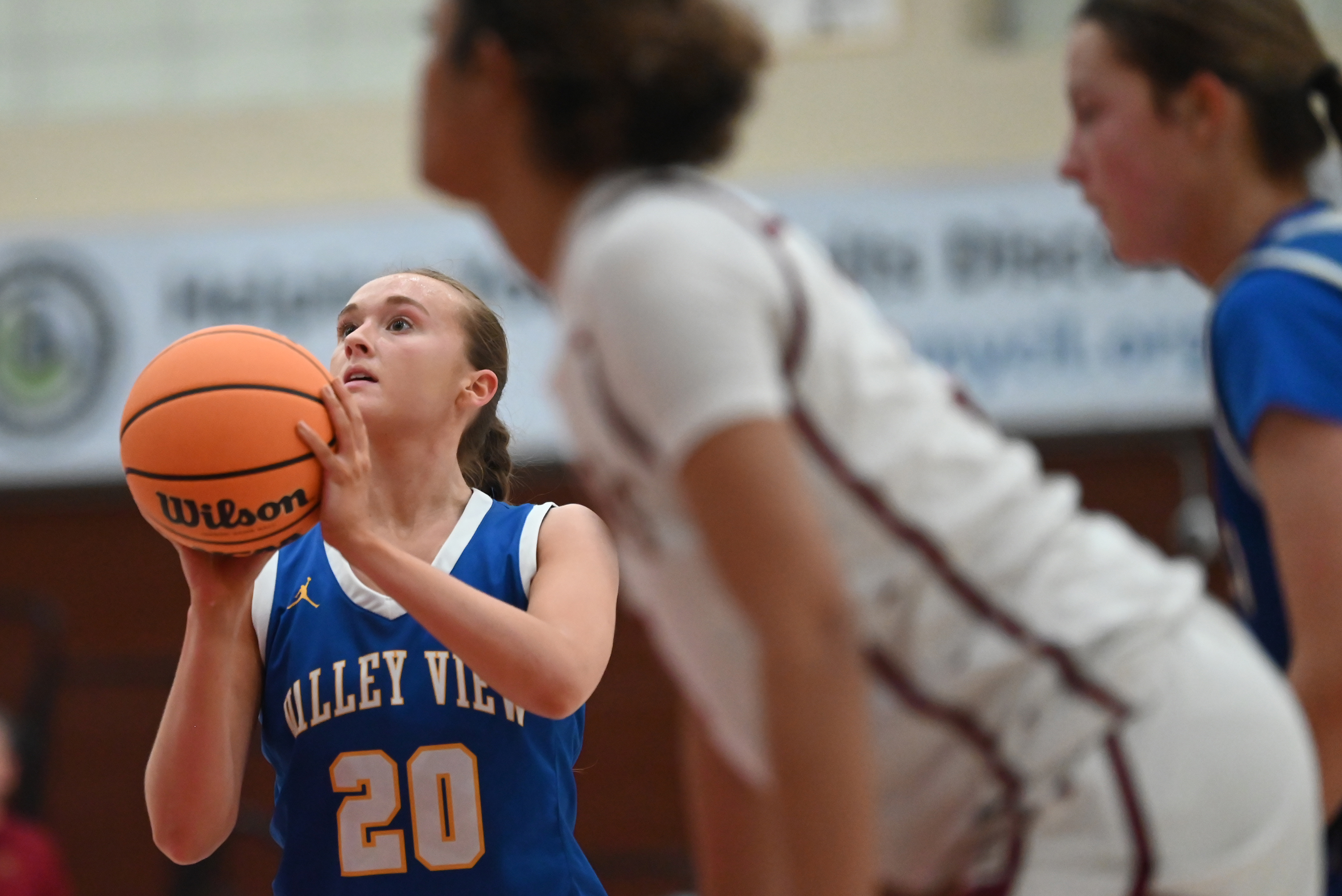 Valley View’s Ava Gazoo takes a free throw during the...