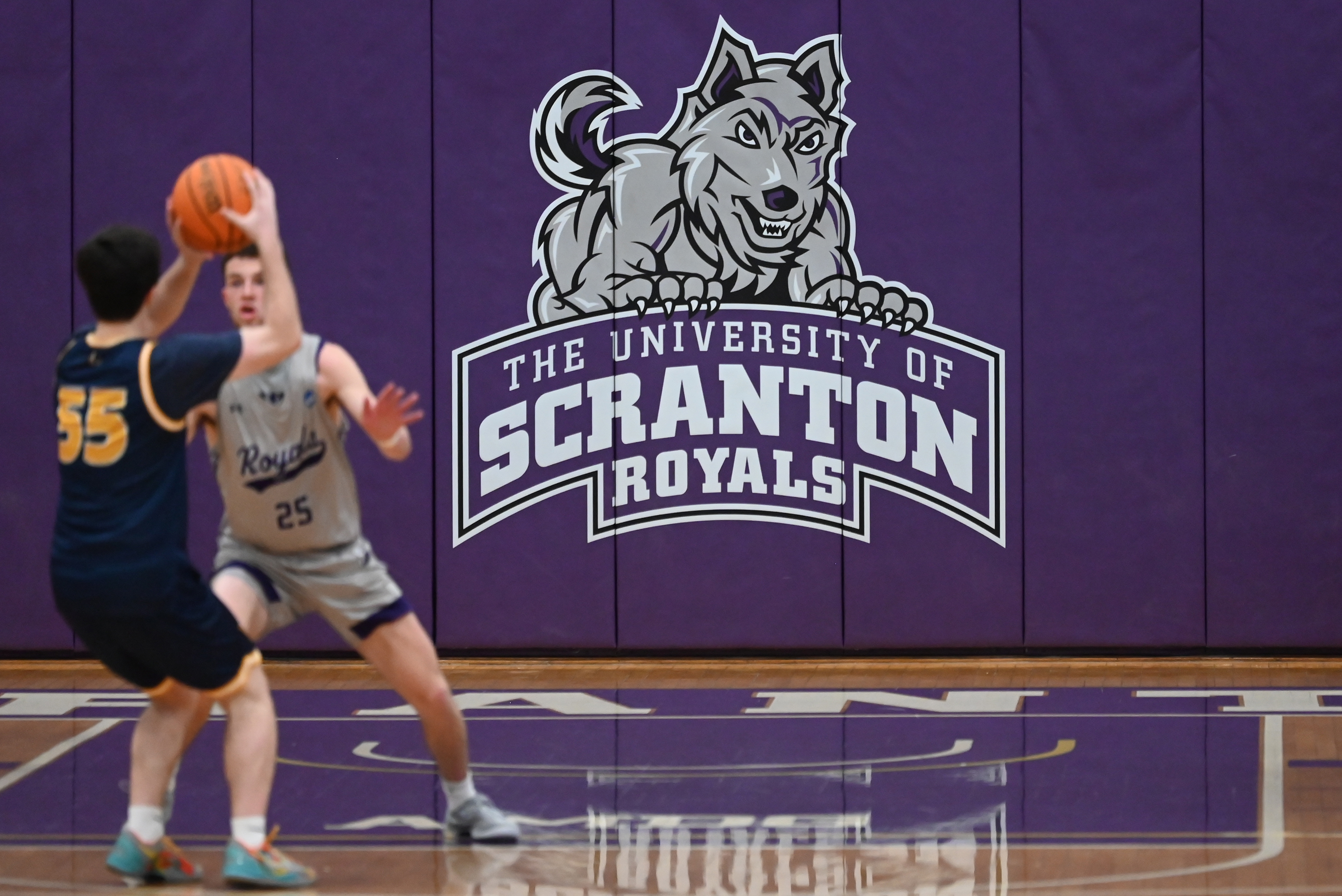 University of Scranton’s Brendan Carr defends Lycoming College’s Connor Shanahan...