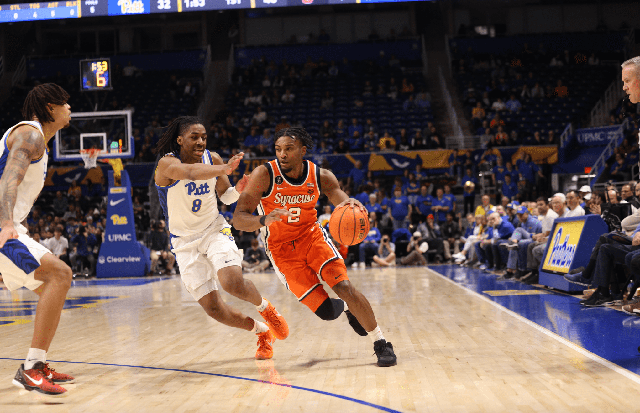JJ Starling drives past Pittsburgh’s Omari Witherspoon | Tom Windhausen Photography