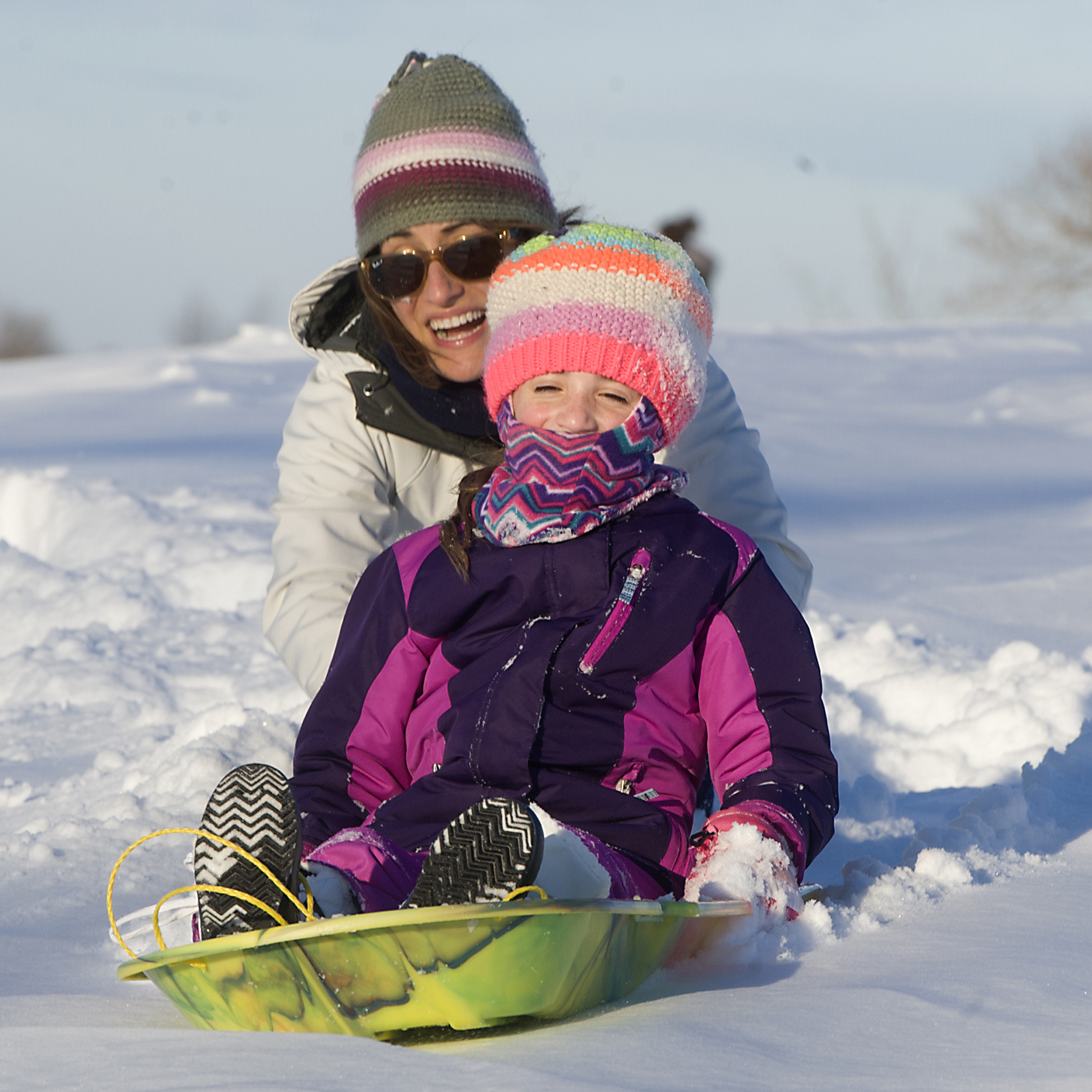Cathy Wells and daughter Emma, 8, of Salisbury Township attempt...