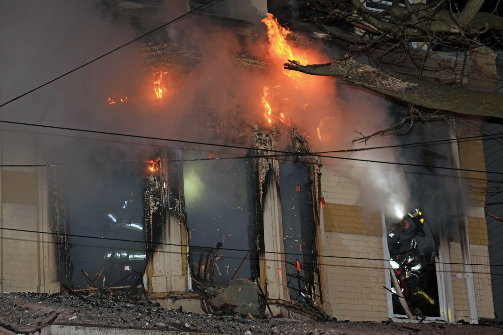 Allentown fire displaces two people; dog dies