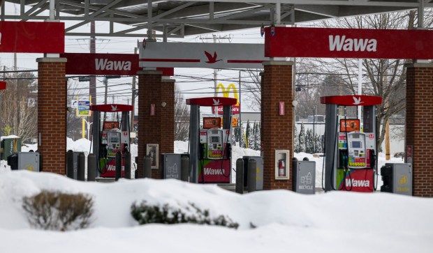 A Wawa convenience store that is normally busy is slow Monday, Jan. 26, 2026, in Bethlehem after Sunday's storm that dropped more than a foot of snow in some parts of the Lehigh Valley. (April Gamiz/The Morning Call)