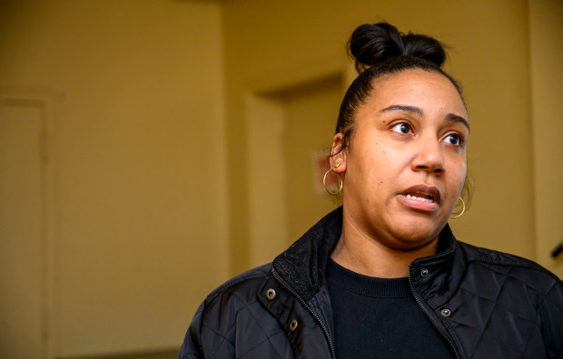 Amira Scott, a participant of the Step Up program, gives a tour of her new apartment that she will share with her two young children Monday, Jan. 5, 2026, in Allentown. The Step Up program is a new, transitional housing program for families staying at the Sixth Street Shelter. Families can apply to stay in one of five apartments near the shelter, and will receive additional services to help them transition from shelter living to permanent housing, including case management and financial education. (April Gamiz / The Morning Call)