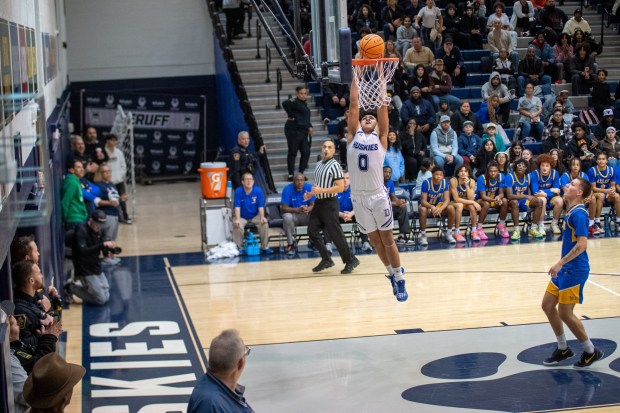Dieruff's Alphy Deris looks to score against Allen during an Eastern Pennsylvania Conference boys basketball game on Saturday, Dec.20, 2025, at Dieruff High School in Allentown. (Jonathan Broady/Special to The Morning Call)