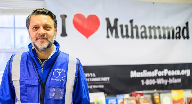 Ahmad Chaudhry, president of Ahmadiyya Muslim Community's Lehigh Valley chapter, stands Sunday, Jan. 11, 2026, at Baitul Ata Mosque in Salisbury Township. (April Gamiz/The Morning Call)