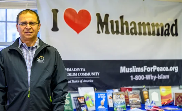 Farid Ahmad, general secretary of Ahmadiyya Muslim Community's Lehigh Valley chapter, stands Sunday, Jan. 11, 2026, at Baitul Ata Mosque in Salisbury Township. (April Gamiz/The Morning Call)