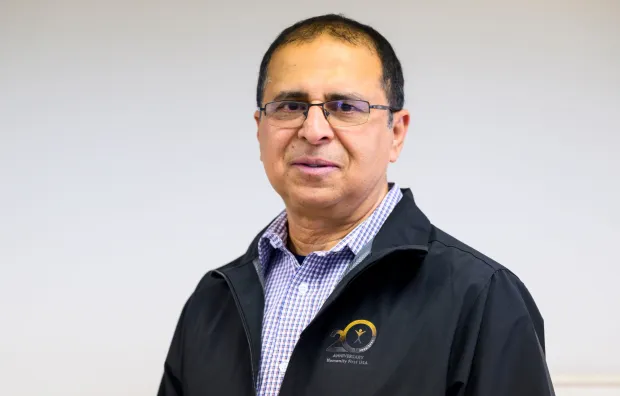 Farid Ahmad, general secretary of Ahmadiyya Muslim Community's Lehigh Valley chapter, stands Sunday, Jan. 11, 2026, at Baitul Ata Mosque in Salisbury Township. (April Gamiz/The Morning Call)
