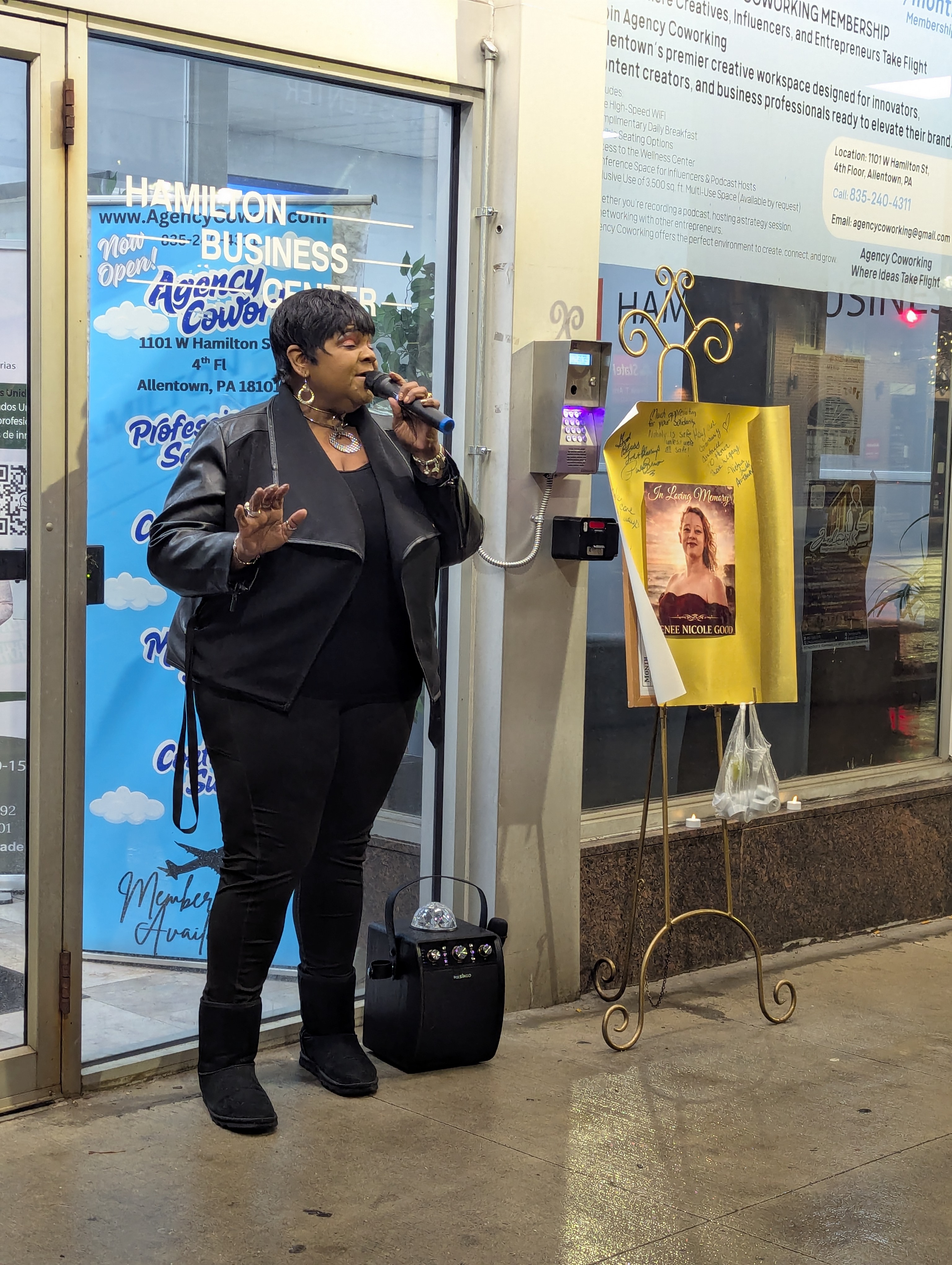 Paula Brion performs a gospel tribute to Renee Good, the...