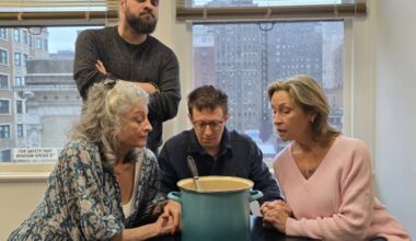 Janis Dardais, Adam Pelta-Pauls, Mason Rosenthal and Susan Riley Stevens in “Marsha Blovotnick and the Marvelous Magical Chicken Soup.”