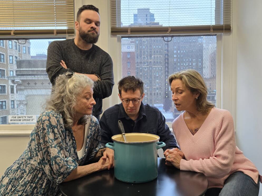 Janis Dardais, Adam Pelta-Pauls, Mason Rosenthal and Susan Riley Stevens in “Marsha Blovotnick and the Marvelous Magical Chicken Soup.”