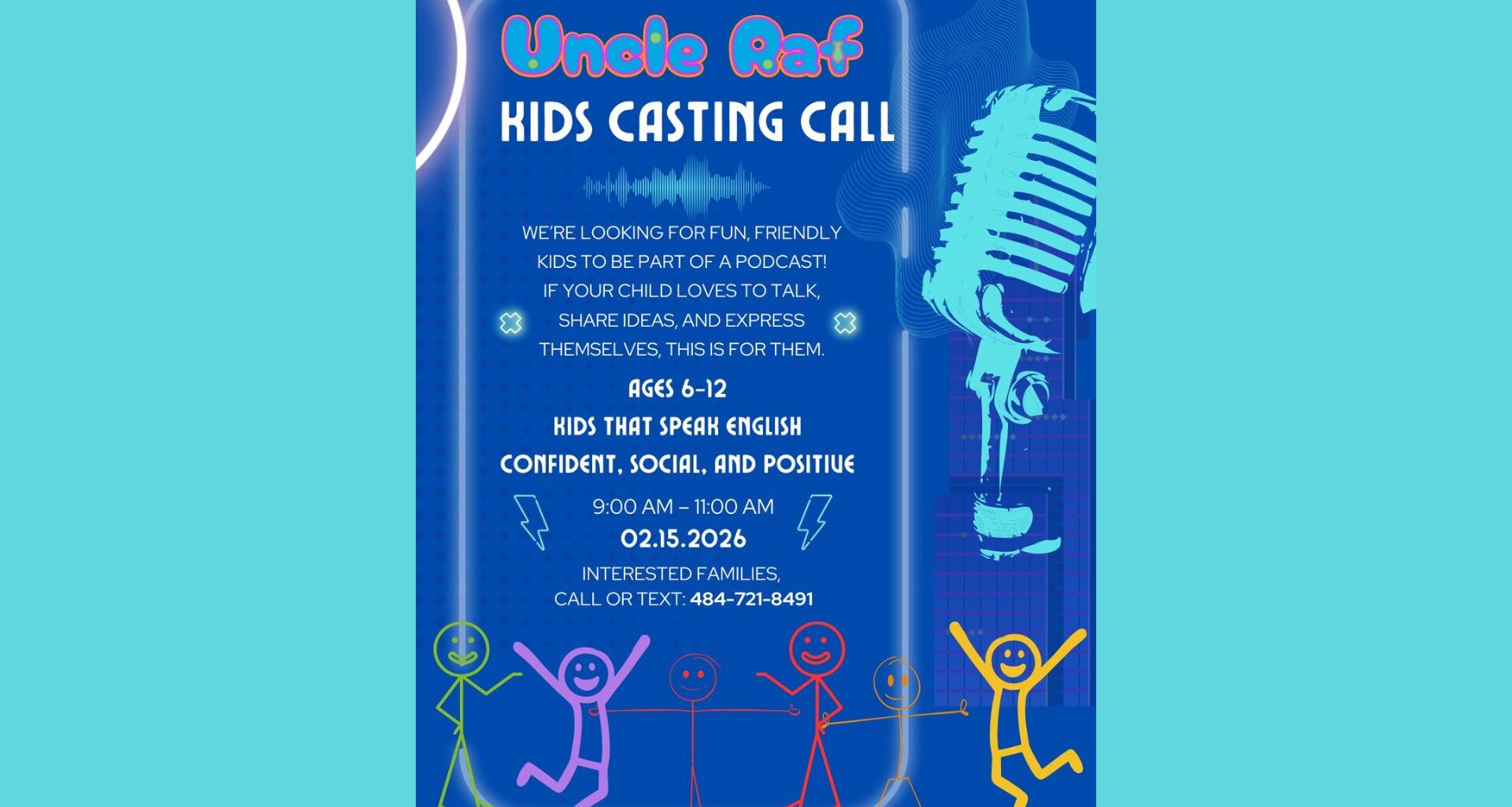 Uncle Raf Launches Casting Call for Children’s Podcast in Reading, PA