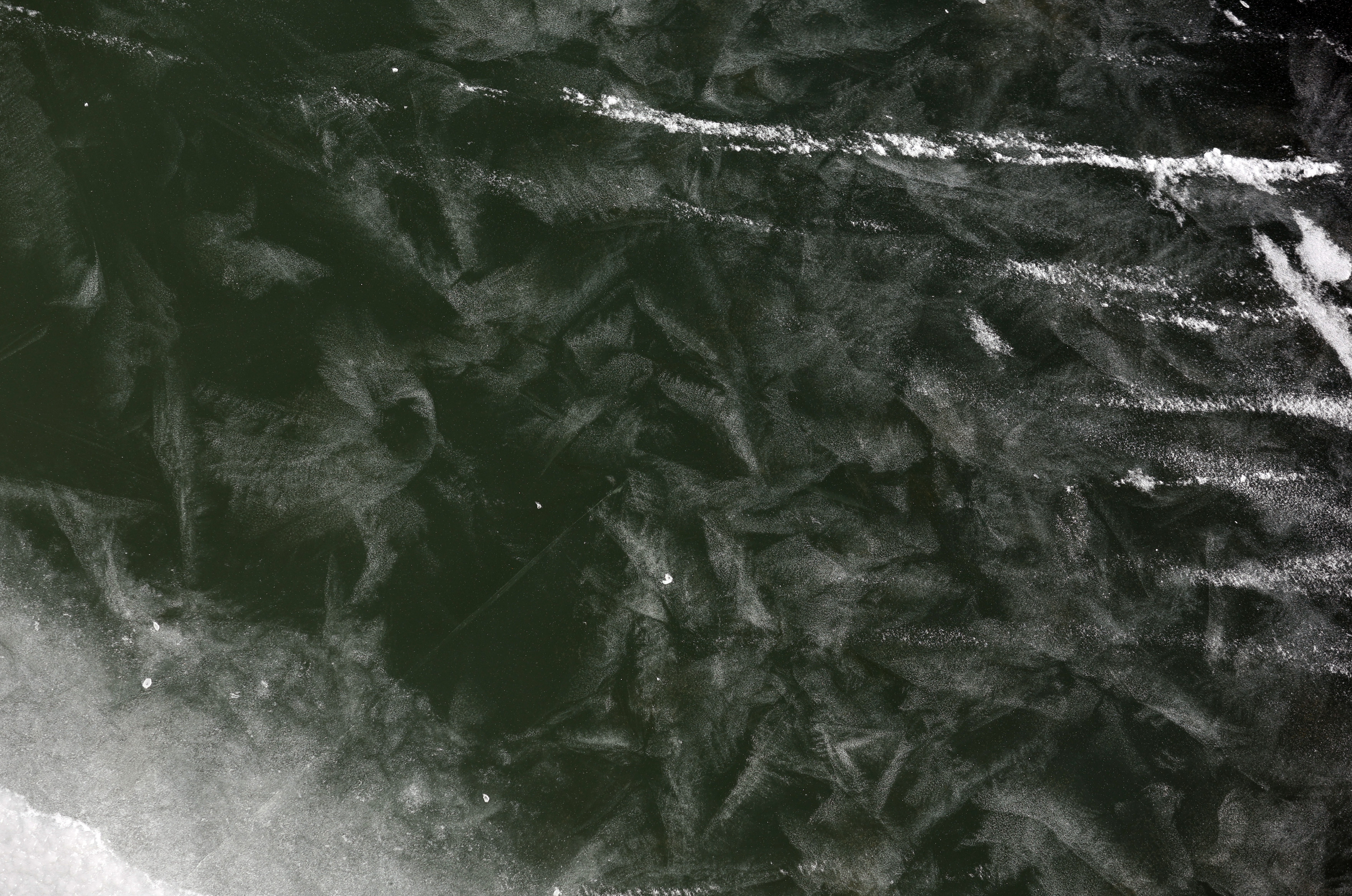 Winter ice formations along the shore of Lake Erie