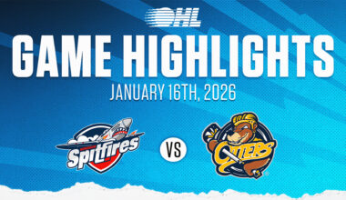 OHL Highlights: Windsor Spitfires @ Erie Otters Jan. 16, 2026
