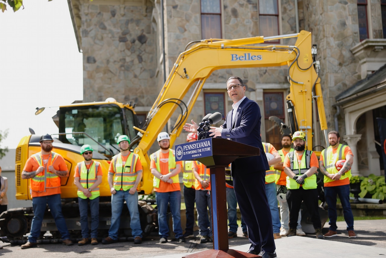 Gov. Josh Shapiro announces a $20B investment by Amazon in Pennsylvania data centers in Salem Township and Falls Township.