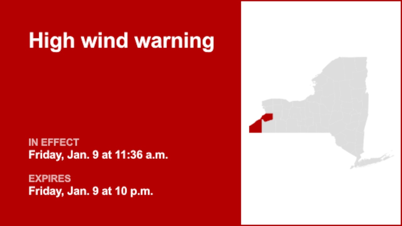 Update: High wind warning affecting Southern Erie and Chautauqua County until Friday night