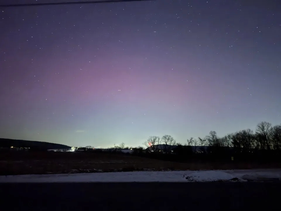 Northern lights dance above Liverpool, Pennsylvania, on Monday, Jan. 19, 2025. | James Rogers