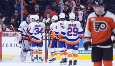 Sorokin's 6th shutout, Pageau's 2 goals power New York Islanders to win over Philadelphia Flyers
