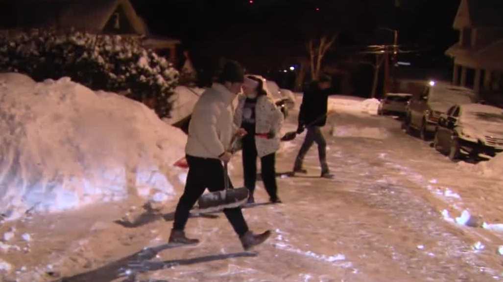 Spring Hill residents shovel out their own road, missed by plows