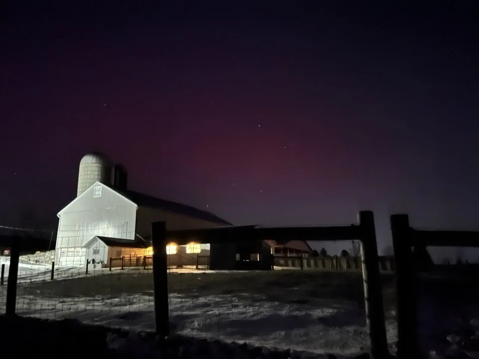 Northern lights shine above Reedsville, Pennsylvania, on Monday, Jan. 19, 2025. | Megan Diemert