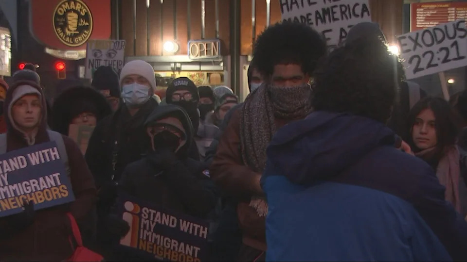 A crowd gathered in Pittsburgh to calling for an end to “immigration enforcement actions” across the country.
