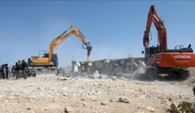 The Occupation Begins Demolishing a House Under Construction in Dar Salah East of Bethlehem