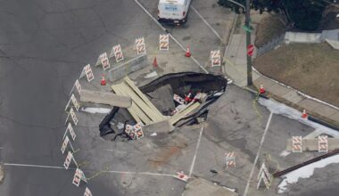 Large sinkhole opens in Philadelphia's West Oak Lane neighborhood