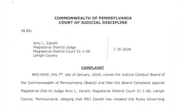 Read Lehigh County District Judge Amy Zanelli misconduct complaint