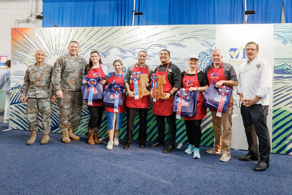 Army Sgt. Nicolas Adame and Navy Culinary Specialist Second Class Jonathan Ortiz and teammates competed head-to-head at the at the Farm Show’s 2026 Army vs. Navy Cookoff using Pennsylvania-grown ingredients, highlighting the connection between the Commonwealth’s agricultural producers and the military’s commitment to nutrition, readiness, and excellence.