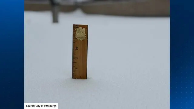 City of Pittsburgh Snowfall as of 2 p.m. 1/25/2026