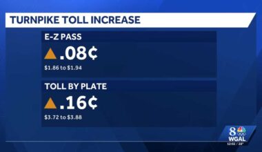 Pennsylvania Turnpike tolls to increase starting January 4
