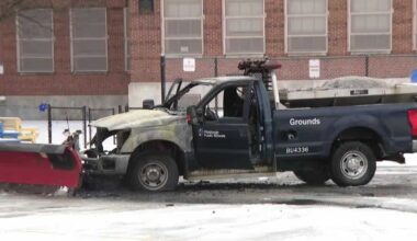 School district plow truck catches fire in Pittsburgh