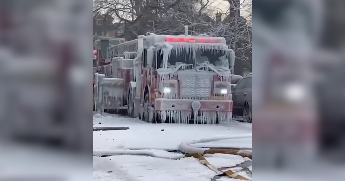 Freezing temperatures impact response to West Philadelphia fire, leaving fire truck coated in ice