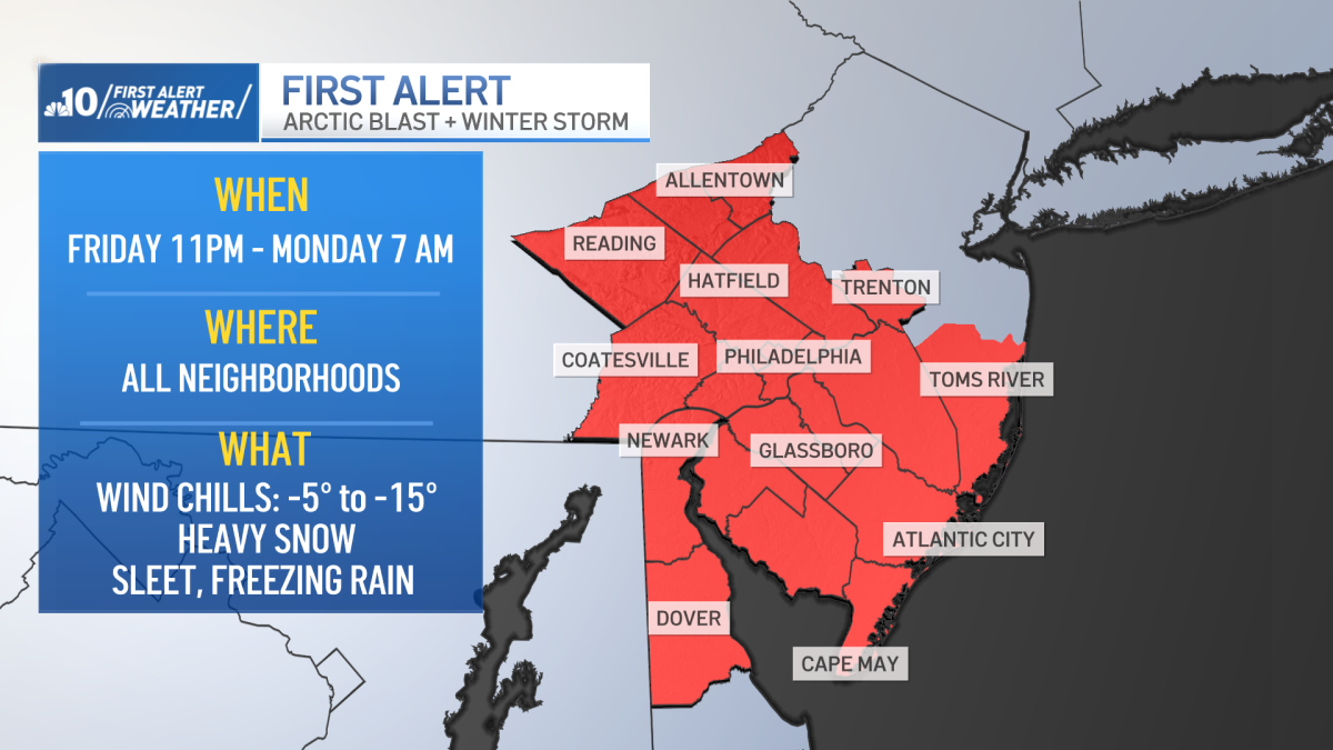 Bitter cold Friday before winter storm, snow – NBC10 Philadelphia