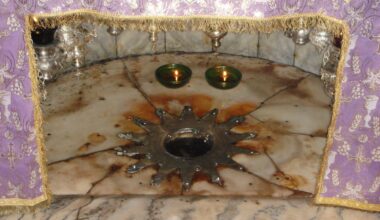 The Altar of the Nativity, beneath which is the star marking the spot where tradition says Jesus was born. Credit: Public Domain -Wikipedia Commons