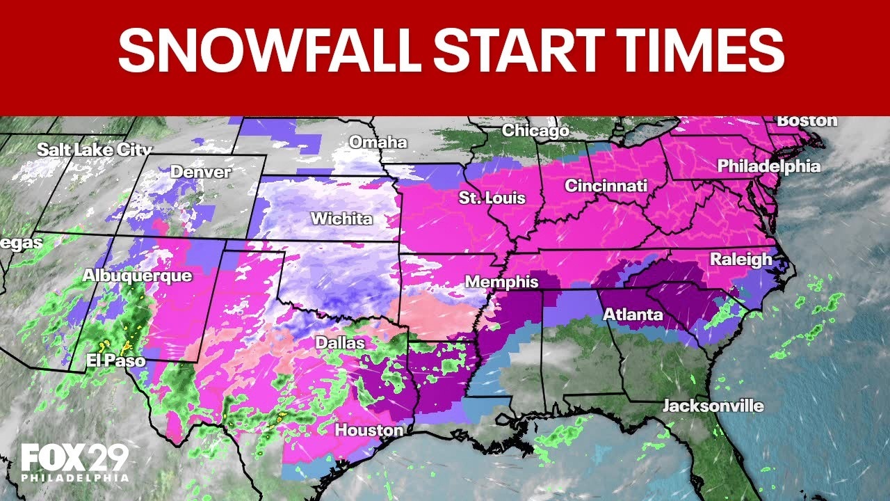 Winter snowstorm: When will the snow start on Sunday?