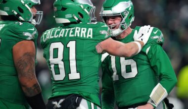 Grant Calcaterra injured in Eagles-Commanders season finale