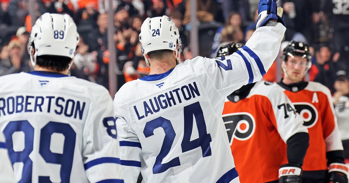 Laughton scores in return to Philadelphia as Maple Leafs top Flyers on Cowan's goal in OT