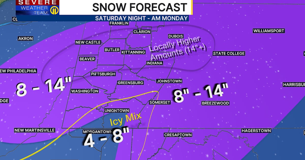 Major winter storm moves in tonight. Here’s how much snow could accumulate – WPXI
