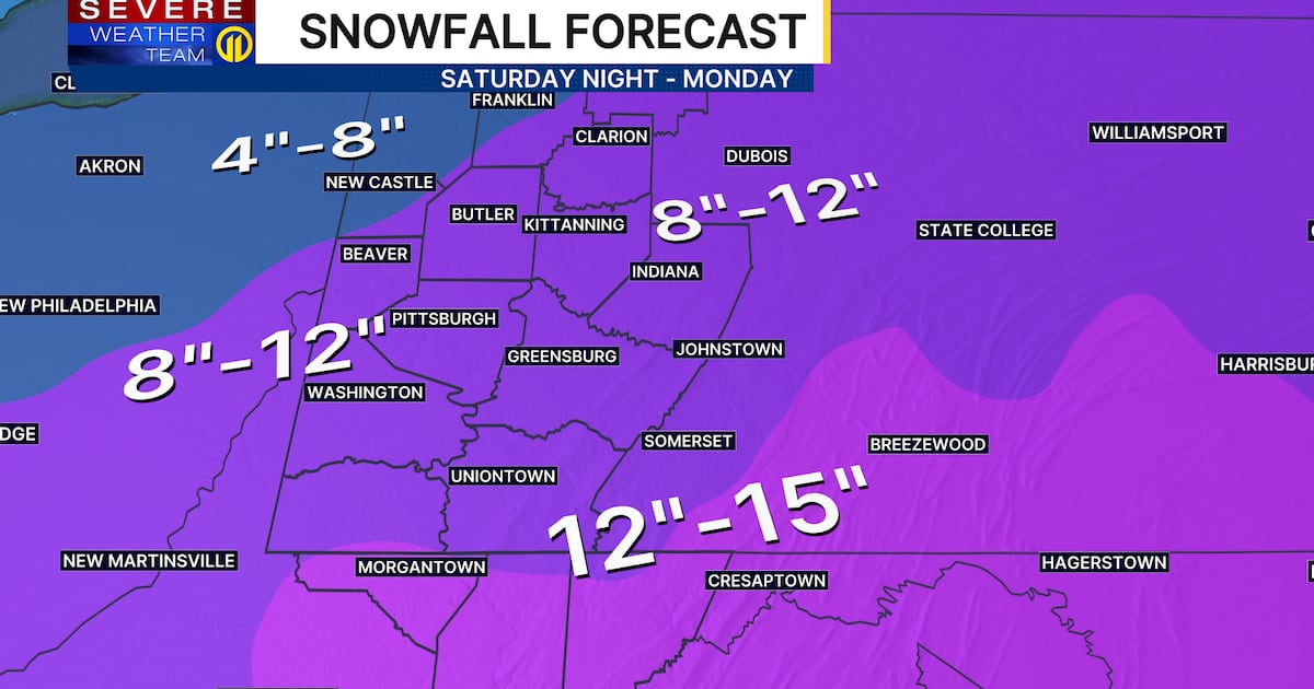 Major winter storm: Expected snowfall totals increase by a few inches