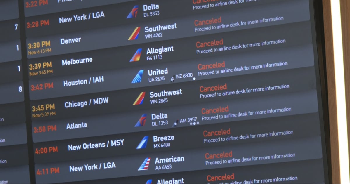 Over 200 flights canceled Sunday at Pittsburgh International Airport; more canceled Monday – WPXI